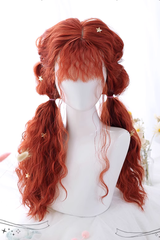 Orange Fluffy Sheep Curly Long Sweet Lolita Wigs - Product - 2
