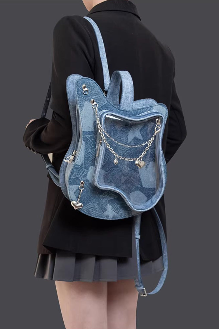 Guitar Heart Printed Chain-Decorated Sweet Lolita Itabag 3 Colors - Product - 7