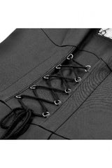Black Sleeveless Cut-Out Cobweb Sheer Mesh Lace-Up Women's Punk Mini Dress - Product - 13