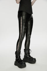 Black Studded Women's Punk  Drawstring Leggings - Product - 7