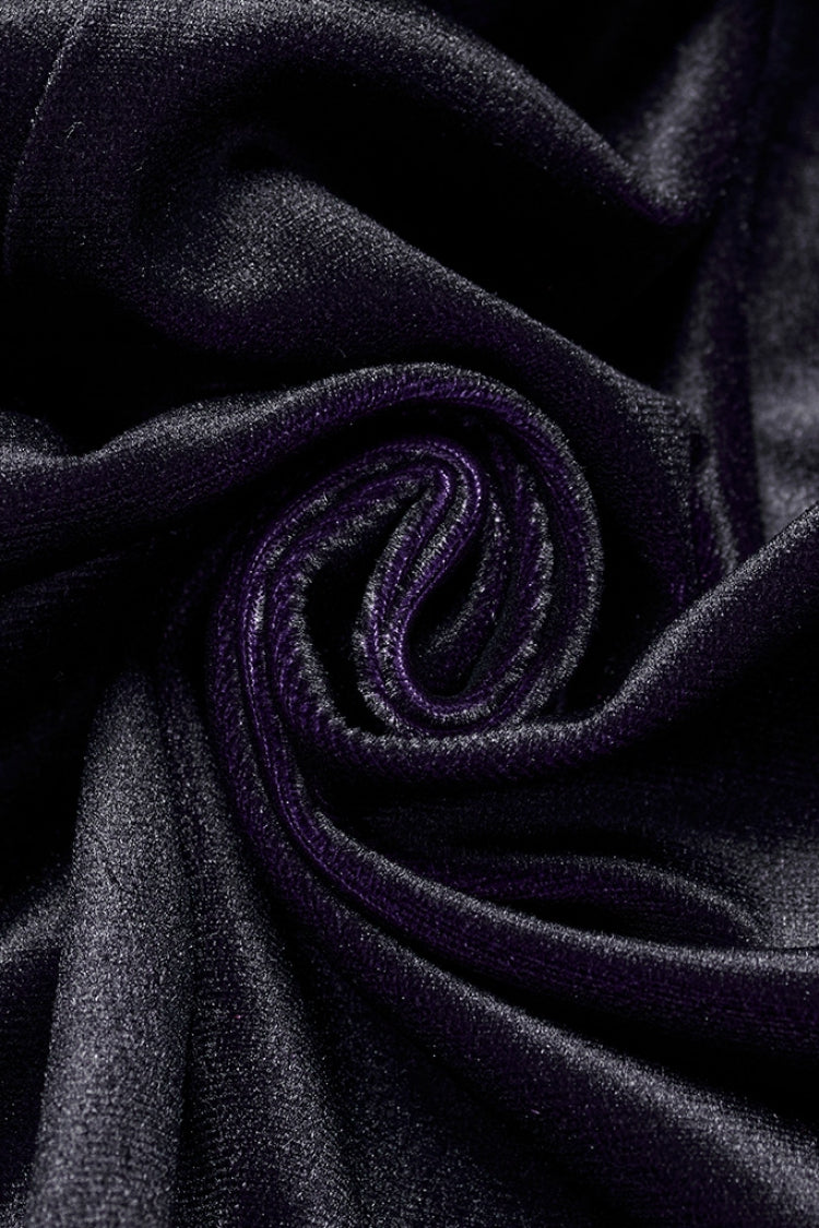 Black/Purple Long Sleeves Gradient Women's Gothic Dress - Product - 8