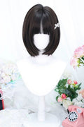 Sweet Lolita Stylish Girl Straight Short Bob Wig 2 Colors front view