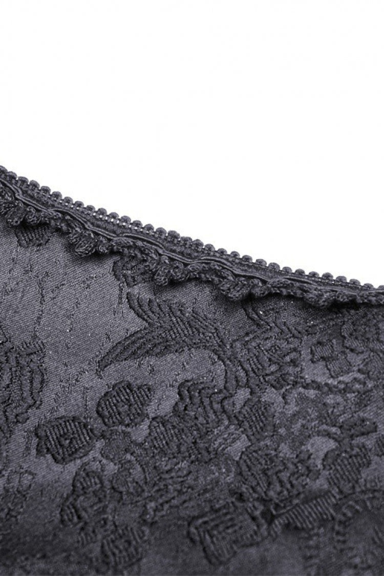 Black Square Collar Long Hime Sleeves Embroidered Lace Spliced Women's Gothic Maxi Wedding Dress - Product - 13