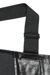 Black Sleeveless Faux Leather Stitching Zipper Women's Punk Vest - Product - 7