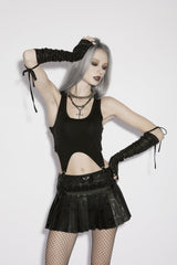 Black Cut-Out Slim Irregular Women's Gothic Handsome Vest - Product - 1