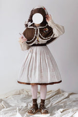 Forest Illustrated Book Watercolor Picture Book Print Sweet Elegant Lolita Skirt 3 Colors - Product - 16