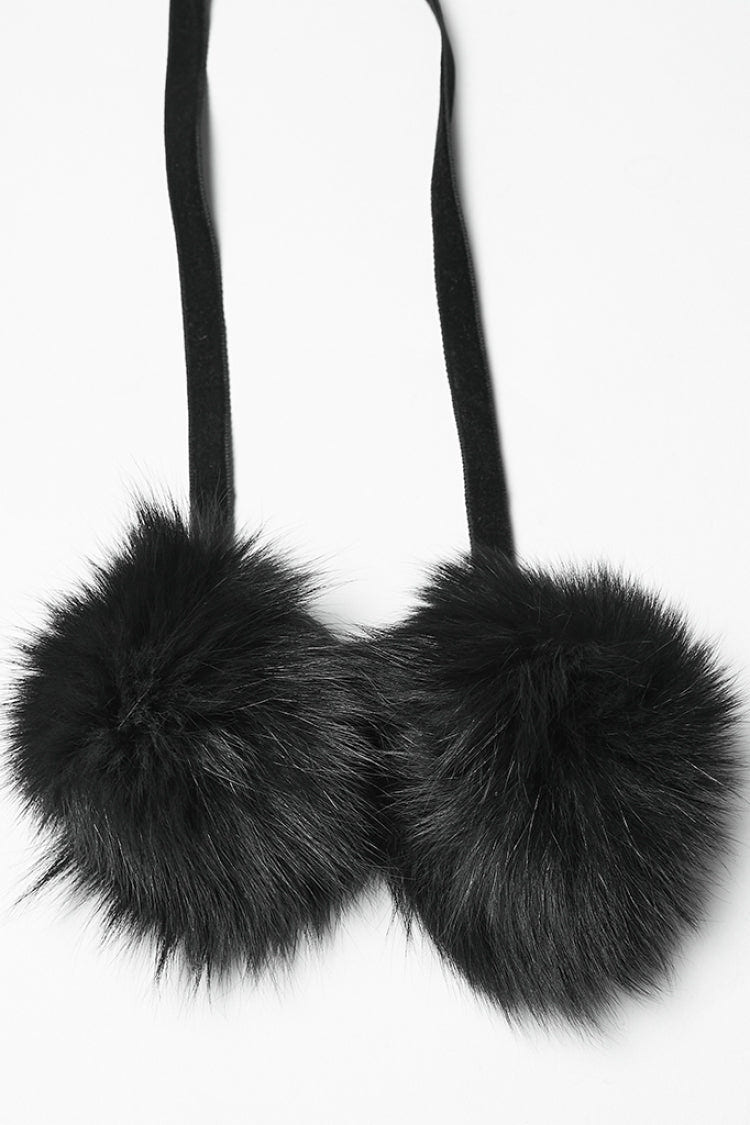 Black Lapel Collar Long Sleeves Floral Printed Plush Spliced Women's Gothic Coat - Product - 8