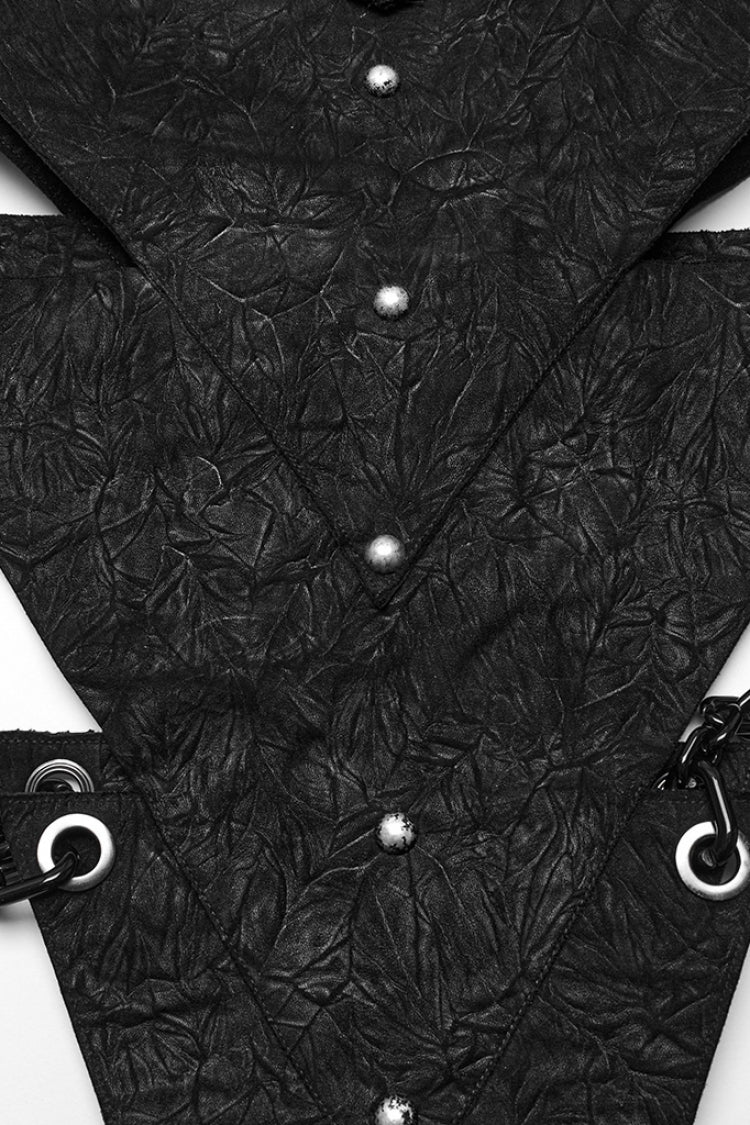Black Inverted Triangle Hollow Metal Chain Women's Steampunk Skirt - Product - 6