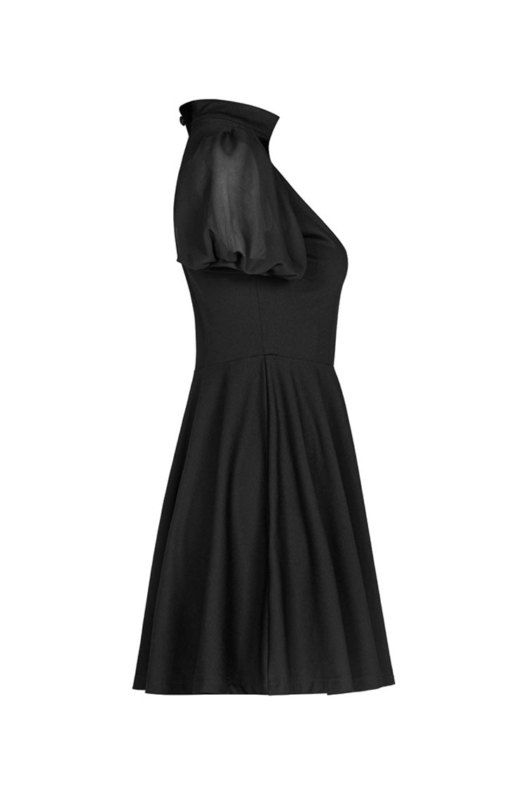 Black Heart Shaped Hollow High Waist Bow Women's Steam Punk Dress - Product - 6