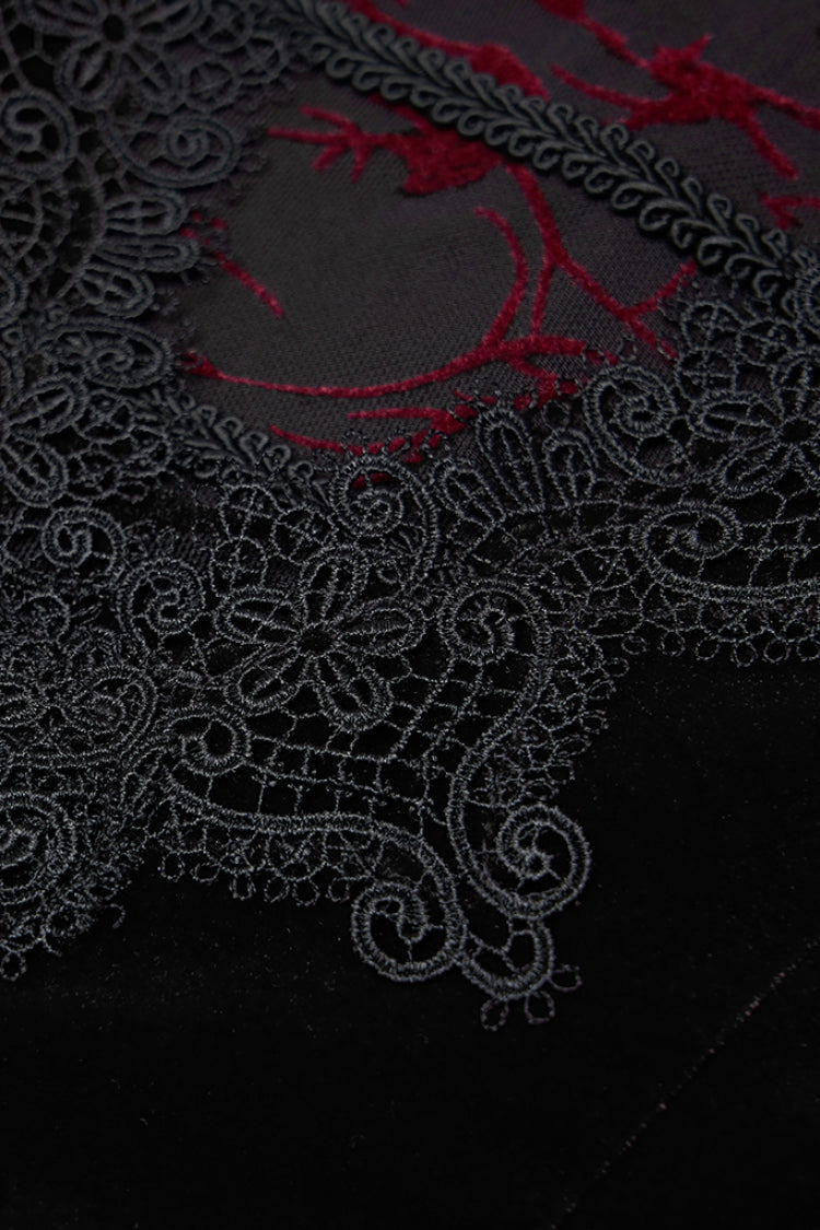 Sleeveless Stitching Lace-Up Mesh Women's Gothic Dress 2 Colors - Product - 7