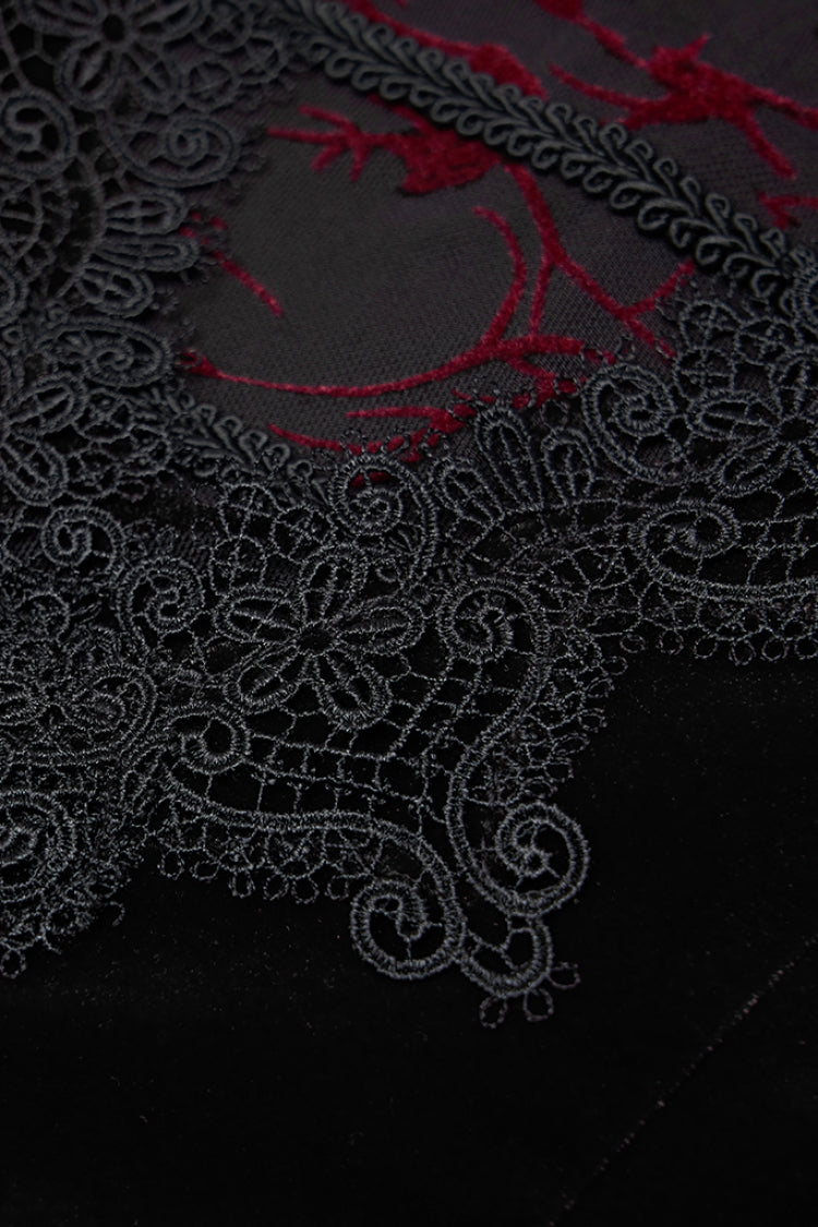 Sleeveless Stitching Lace-Up Mesh Women's Gothic Dress 2 Colors - Product - 7