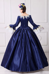 Hime Sleeves High Waisted Square Collar Embroidery Flower Print Victorian Lolita Prom Dress - Product - 5