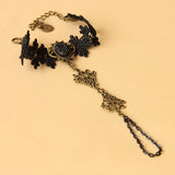 Black Romantic Retro Lace Gothic Lolita Bracelet - Product - 6