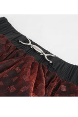Red Bright Mesh Metal Buckle Decoration Playful And Cute Tutu Short Women's Punk Skirt - Product - 11