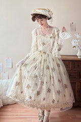 Apricot [Chloris] Printed Embroidered Lace Sweet Lolita Jsk Dress - Product - 7
