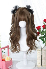 Peach Linen Japanese JK Style Wavy Curly Sweet Lolita Wig - Peach-Linen - 1