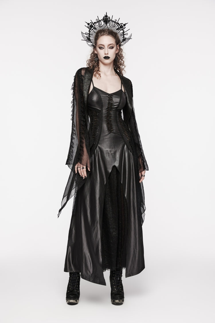 Black Off Shoulder Lace Lace-Up Slim Irregular Women's Gothic Jsk Wedding Dress - Product - 11