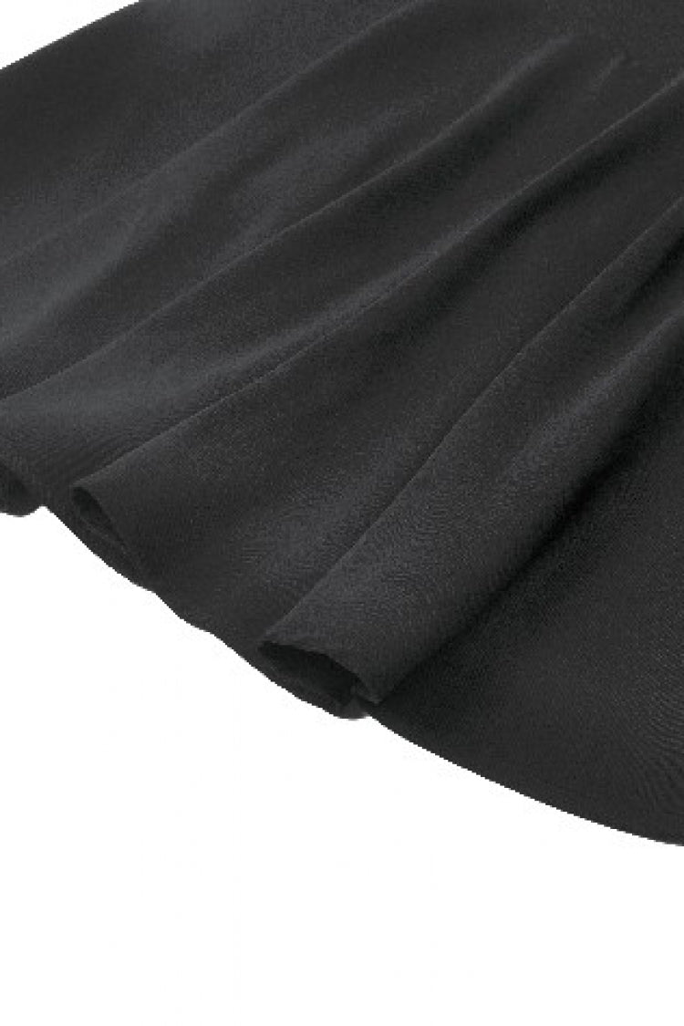 Black/White Faux Two-Piece Doll Collar Long Sleeves Lace-Up Women's Lolita Gothic Graduation Dress - Product - 18