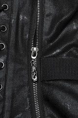 Black Lace-Up Buckle Overbust Women's Punk Corset - Product - 7