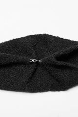 Black Lapel Collar Long Sleeves Wool Slit Hem Irregular Women's Punk Jacket - Product - 6