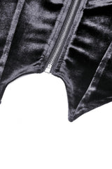 Black Long Sleeves Irregular Moon-shaped Zipper Women's Punk Crop Top with Cat's Ears Hood - Product - 16