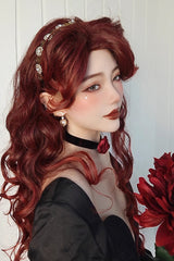 Dark Red [Villain Miss] Sweet Lolita Curly Wig - Product - 4