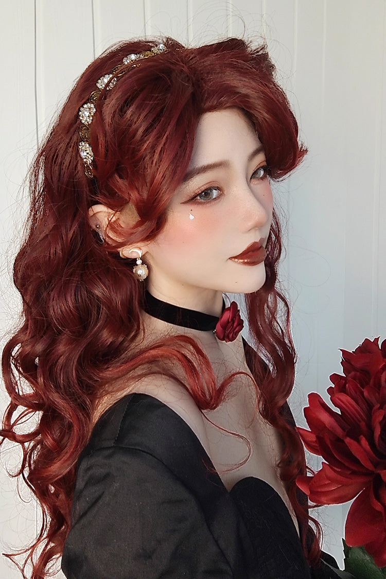 Dark Red [Villain Miss] Sweet Lolita Curly Wig - Product - 4