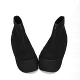 Black Front Zipper Platform Short Classic Lolita Boots - Product - 2