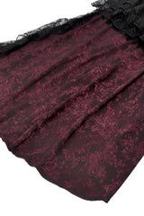 Black/Red Rose Irregular Multi-Layered Lace Ruffled Women's Gothic Slip Dress Wedding Dress - Product - 14