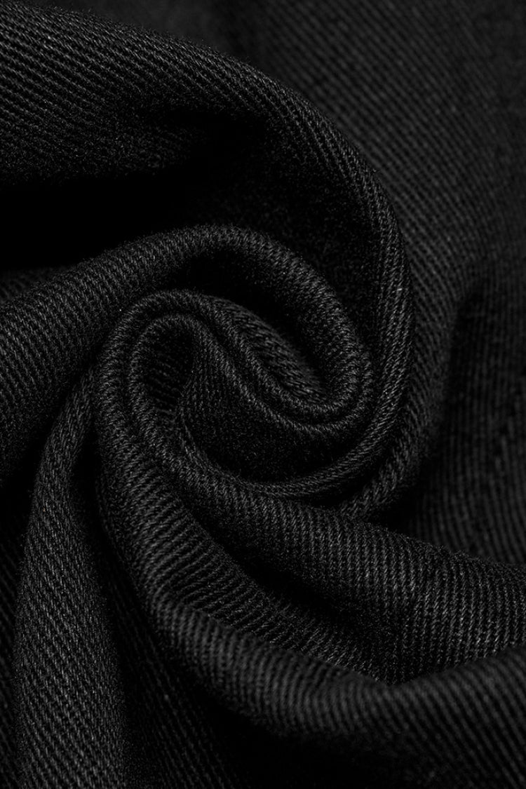Black Stand Collar Stitching Slim Men's Punk Vest - Product - 10