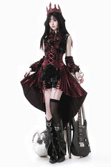 Black/Red [Chief Assassin] Lace-Up Gothic Ouji Lolita Set - Product - 6