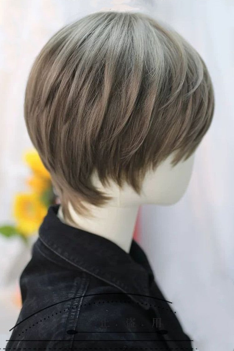 Misty Mint Beige Brown Japanese Style Cool Androgynous Short Lolita Wig - Product - 3