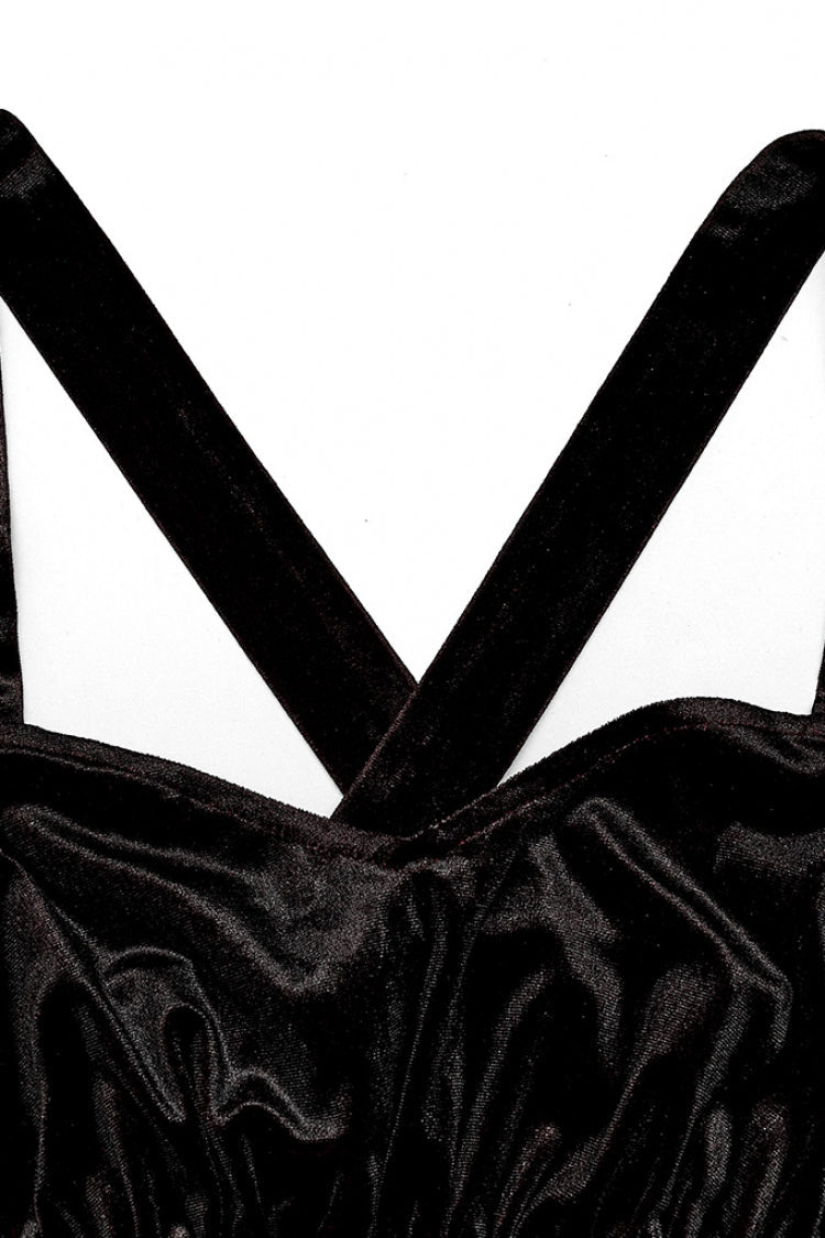 Black/Red Sleeveless Gradient Ruffle Embroidery Women's Gothic Dress - Product - 5