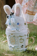 Lovely Teacup Rabbit Bowknot Sweet Lolita Shoulder Bag 5 Colors - Blue - 7