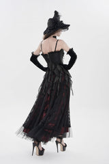 Black Ruffled Lace Lace-Up Slim Women's Gothic Overbust Corset - Product - 2