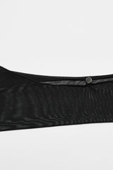 Black V Collar Long Sleeves Hollow Stitching Mesh Women's Gothic Dress - Product - 8