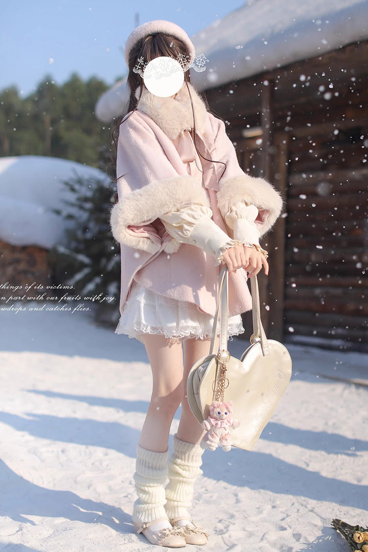 Pink [Bella] Long Sleeves Single Breasted Sweet Lolita Woolen Coat - Product - 10