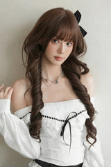 Morandi Tea Brown JK Princess Long Loose Curls Sweet Daily Lolita Twin-Tail Wig - Product - 4