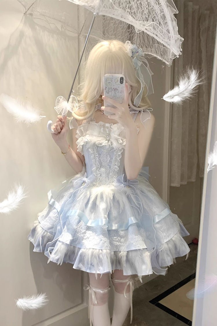 Wings Arrival Multi-layer Ruffle Bowknot Ballet Style Sweet Elegant Lolita Jsk Dress 3 Colors - Product - 27