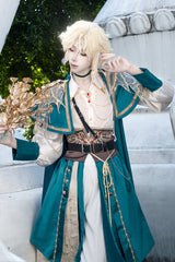 Green Lapel Collar Long Sleeves Gothic Chinese Style Military Prince Ouji Lolita Full Set - Product - 3