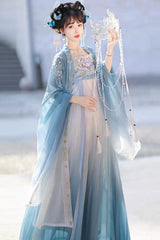 Embroidery Gradient Hem Women's Classic Hanfu Dress 2 Colors - Product - 4
