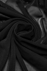 Black Stand Collar Lantern Sleeves Print Ruffle Lace Men's Gothic Blouse - Product - 10