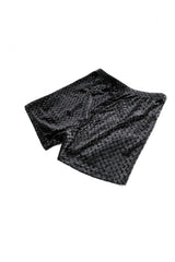 Black Women's Gothic Floral Embossed Velvet Shorts with Sheer Lace Trim - Product - 14