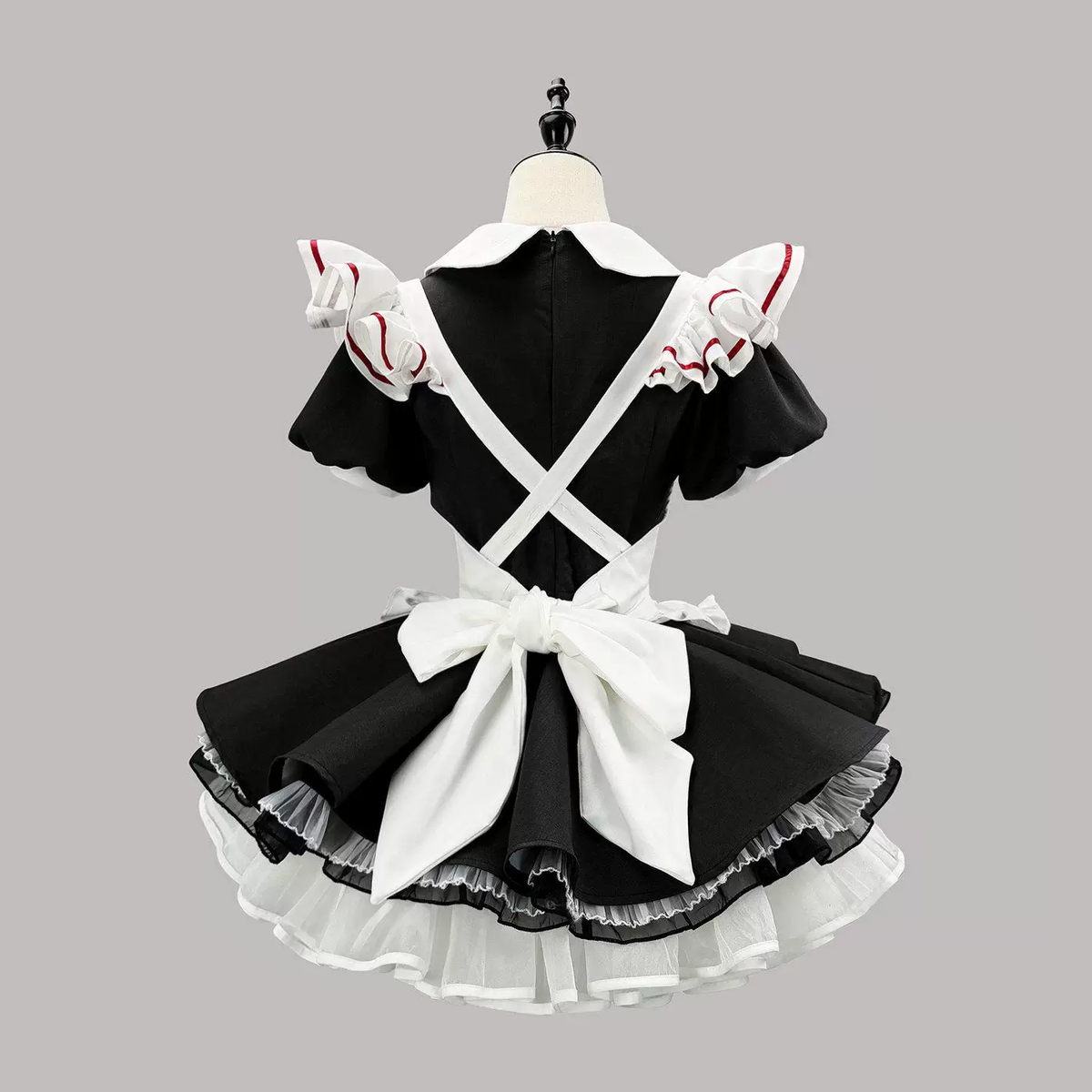 Cute Maid Lolita Dress with Heart Buttons and Bow Charm - view 8