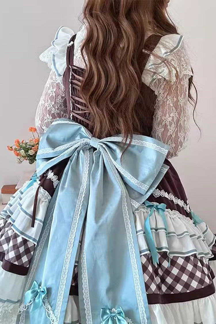 [Beating Heart] Sleeveless Print Ruffle Bowknot Lace Sweet Lolita Dress 3 Colors - Product - 9