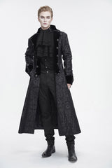 Black Puff Sleeved Ruffled Lace Splice Men's Gothic Shirt - Product - 5