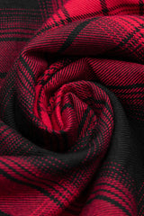 Black/Red Plaid Print Ruffle Lace Women's Punk Dress - Product - 7