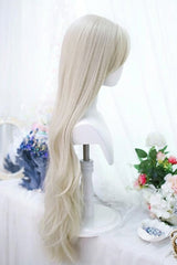 Natural Eight Bangs Long Loose Waves Sweet Lolita Wigs 2 Colors - Product - 3