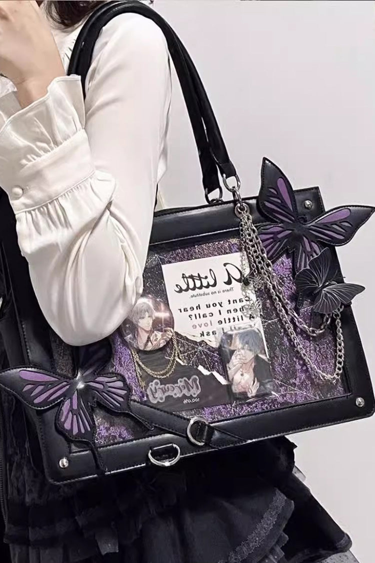 Maze Butterfly Gothic Lolita Shoulder Itabag 14 Colors - Black/Purple - 1
