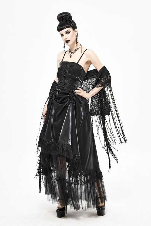 Black Gothic Tube Top Layered Womens Dress - Product - 3